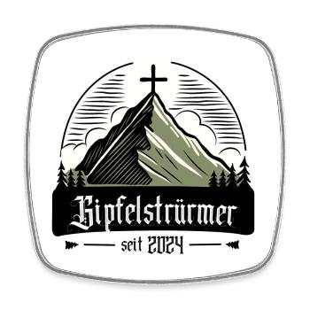 Gipfelwanderer - Bergsteiger 2024 - Viereckiger Kühlschrankmagnet - Weiß - Vorne