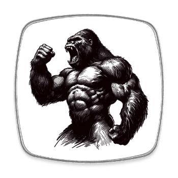 Forte motivation de gorille poing serré cadeau - Magnet carré - blanc - Devant