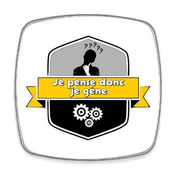 Ich denke schon - Viereckiger Kühlschrankmagnet - Weiß - Vorne