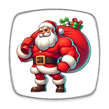 Père Noël Homme Musclé - Magnet carré - blanc - Devant