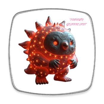 Lava-Licht Monster Glühen - Viereckiger Kühlschrankmagnet - Weiß - Vorne
