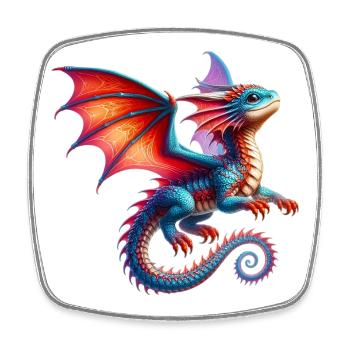 Dragon - Square fridge magnet - white - Front