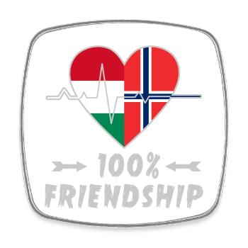 Hungary and Norway 100% friendship - Square fridge magnet - white - Front