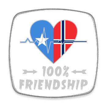 Somalia and Norway 100% friendship - Square fridge magnet - white - Front