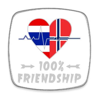 Thailand and Norway 100% friendship - Square fridge magnet - white - Front
