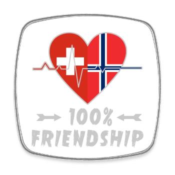 Schweiz und Norwegen 100% Freundschaft - Viereckiger Kühlschrankmagnet - Weiß - Vorne