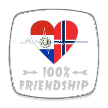Paraguay and Norway 100% friendship - Square fridge magnet - white - Front