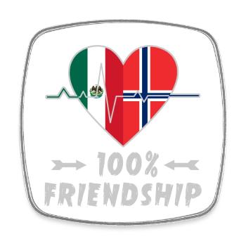 Mexico and Norway 100% friendship - Square fridge magnet - white - Front