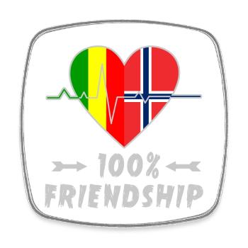 100 % amitié entre le Mali et la Norvège - Magnet carré - blanc - Devant