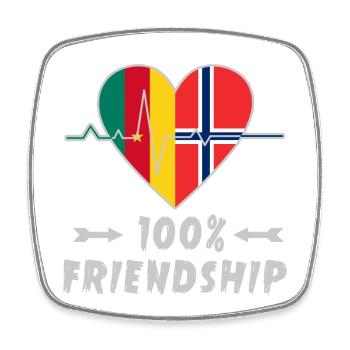 Kamerun und Norwegen 100% Freundschaft - Viereckiger Kühlschrankmagnet - Weiß - Vorne
