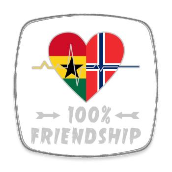 Ghana und Norwegen 100% Freundschaft - Viereckiger Kühlschrankmagnet - Weiß - Vorne