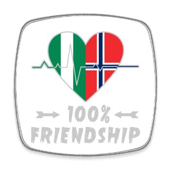 Nigeria and Norway 100% friendship - Square fridge magnet - white - Front