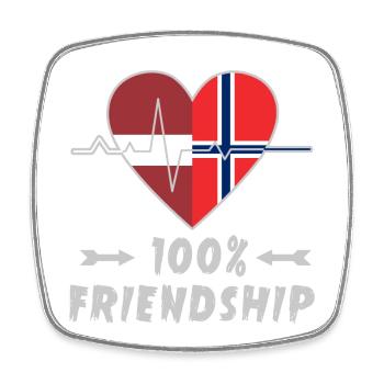 Lettland und Norwegen 100% Freundschaft - Viereckiger Kühlschrankmagnet - Weiß - Vorne