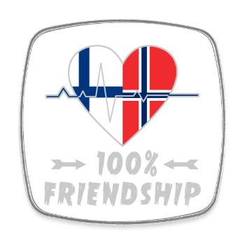 Finnland und Norwegen 100% Freundschaft - Viereckiger Kühlschrankmagnet - Weiß - Vorne