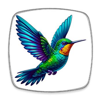 Kolibri - Viereckiger Kühlschrankmagnet - Weiß - Vorne