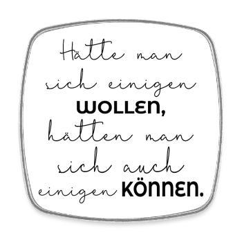 EINIGUNG WOLLEN - VETRAUEN KÖNNEN - Viereckiger Kühlschrankmagnet - Weiß - Vorne