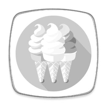 Eiswaffeln - Viereckiger Kühlschrankmagnet - Weiß - Vorne