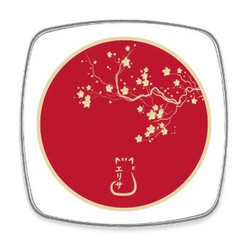 Japanischer Stil - Viereckiger Kühlschrankmagnet - Weiß - Vorne