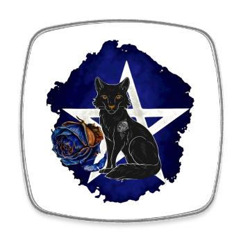 Gothic-Fuchs, verwelkte Rosenblüte, vanitas - Viereckiger Kühlschrankmagnet - Weiß - Vorne