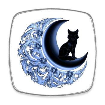 Gothic-Fuchs mit mondsichel, schlafzimmer Deko - Viereckiger Kühlschrankmagnet - Weiß - Vorne