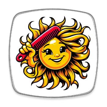 Sun - Square fridge magnet - white - Front