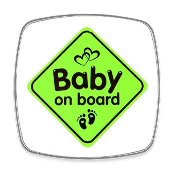 naissance, bébé, enfant - Magnet carré - blanc - Devant