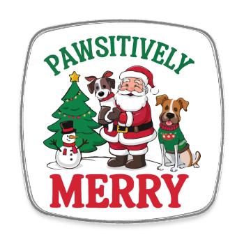 Festive Paws Christmas Illustration - Square fridge magnet - white - Front