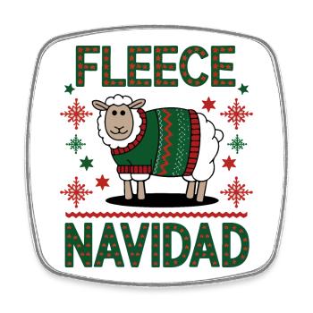 Festive Sheep Christmas Sweater Design - Square fridge magnet - white - Front