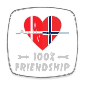 Dänemark und Norwegen 100% Freundschaft - Viereckiger Kühlschrankmagnet - Weiß - Vorne