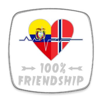 Ecuador and Norway 100% friendship - Square fridge magnet - white - Front
