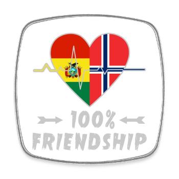Bolivia and Norway 100% friendship - Square fridge magnet - white - Front