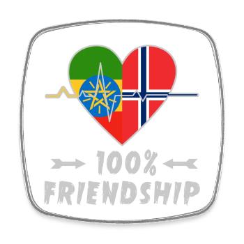 Ethiopia and Norway 100% friendship - Square fridge magnet - white - Front