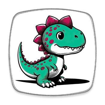 Dinosaurier - Viereckiger Kühlschrankmagnet - Weiß - Vorne