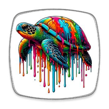 Turtle - Square fridge magnet - white - Front