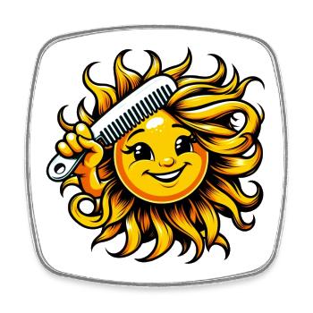 Sun - Square fridge magnet - white - Front