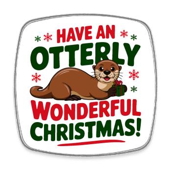 Otterly Weihnachtsfeier Design - Viereckiger Kühlschrankmagnet - Weiß - Vorne