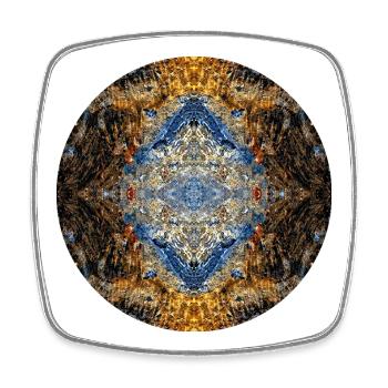 Mandala de la nature dans la galerie de guérison par le sel à Berchtesgaden - Magnet carré - blanc - Devant