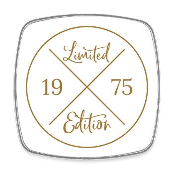Edition limitée 1975 - Magnet carré - blanc - Devant