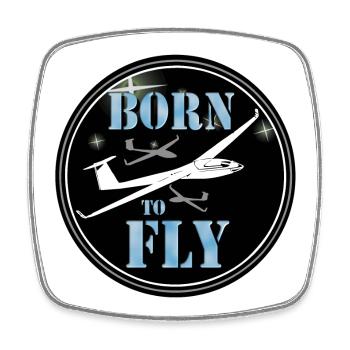 Born to fly - Square fridge magnet - white - Front