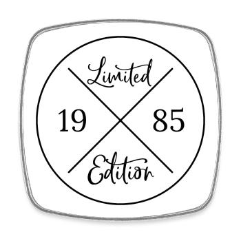 Limited edition 1985 - Viereckiger Kühlschrankmagnet - Weiß - Vorne
