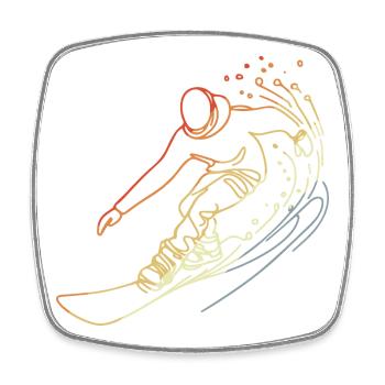 Vintage Snowboarder Skizze - Viereckiger Kühlschrankmagnet - Weiß - Vorne