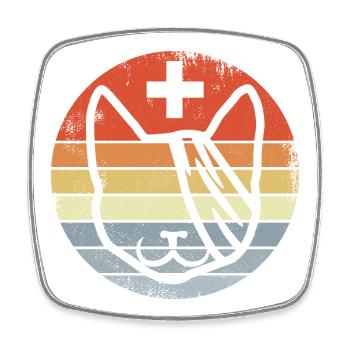 Tierarzt Katze - Viereckiger Kühlschrankmagnet - Weiß - Vorne