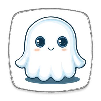 Cute Ghost - Square fridge magnet - white - Front