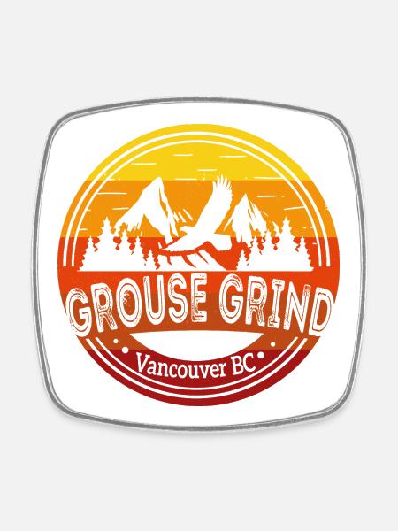 Grouse Grind Vancouver BC Canada Hiking Trail Moun - Square fridge magnet - white