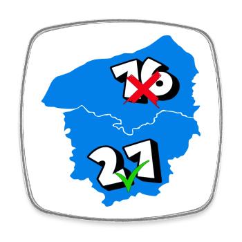 Région Haute-Normandie - Magnet carré - blanc - Devant