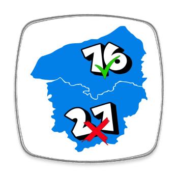 Région Haute-Normandie - Magnet carré - blanc - Devant