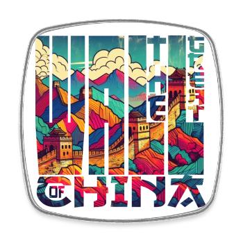 La grande Muraille de Chine - Magnet carré - blanc - Devant