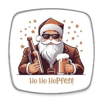 Ho Ho Hopfen, Bierliebhaber, Weihnachtsfeier - Viereckiger Kühlschrankmagnet - Weiß - Vorne