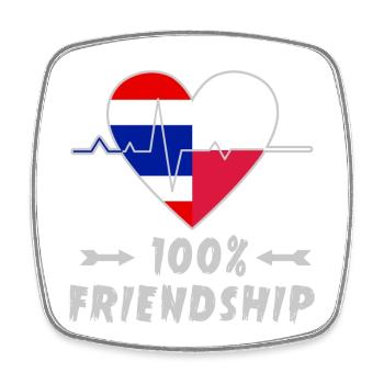 Thailand and Poland 100% friendship - Square fridge magnet - white - Front
