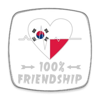 Südkorea und Polen 100% Freundschaft - Viereckiger Kühlschrankmagnet - Weiß - Vorne